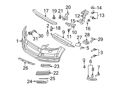 2008 Audi Q7 Lower Grille Diagram for 4L0-807-676-01C