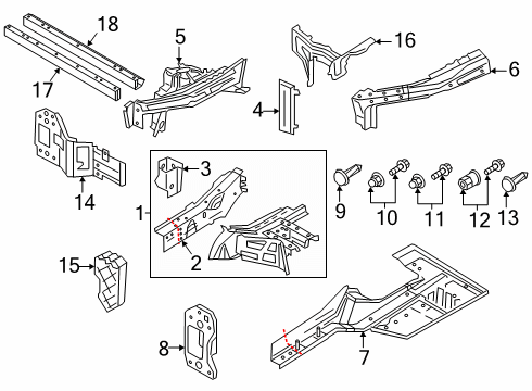 2024 Audi SQ8 e-tron Sportback Structural Components & Rails