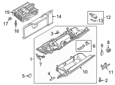 2021 Audi RS5 Glove Box Frame Diagram for 8XA-857-136-4PK