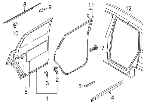2012 Audi Q7 Door & Components Diagram 2