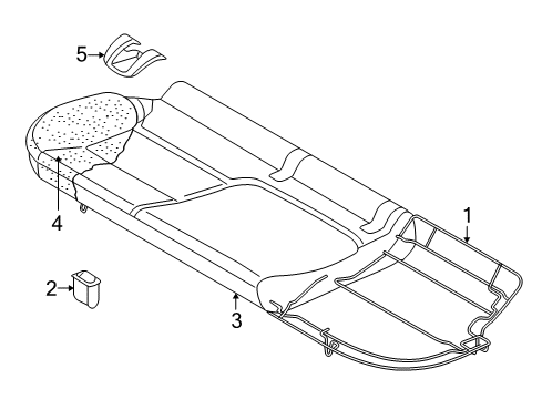 2007 Audi A3 Quattro Rear Seat Components Diagram 2