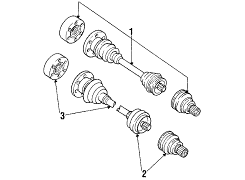 1993 Audi V8 Quattro Drive Shaft - Rear Diagram