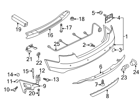 2012 Audi A4 Quattro Bumper & Components - Rear Diagram