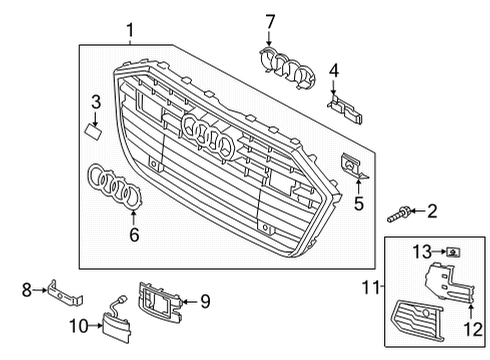 2020 Audi S6 Grille & Components Diagram
