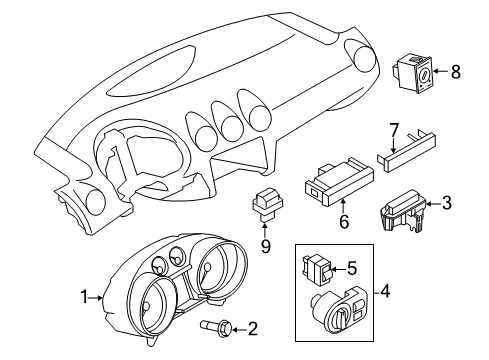 2011 Audi TT Quattro Cluster & Switches Diagram