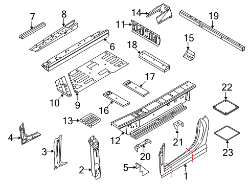 2009 Audi R8 Rear Crossmember Diagram for 420-803-278-B