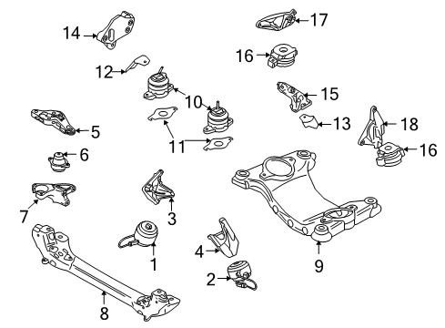 2010 Audi A8 Quattro Engine & Trans Mounting Diagram
