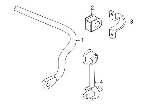2008 Audi A4 Stabilizer Bar & Components Diagram 7