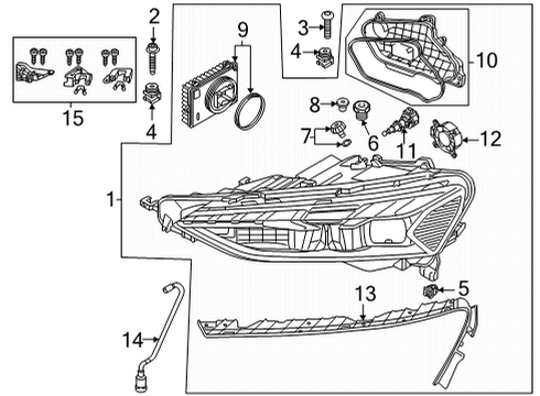 2022 Audi e-tron GT Headlamp Components Diagram