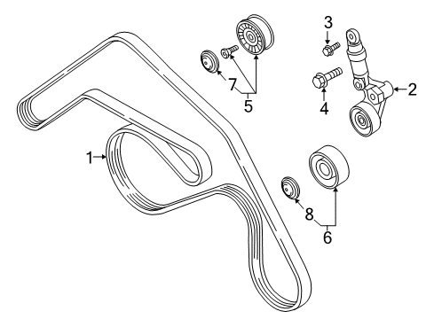 2015 Audi A8 Quattro Belts & Pulleys - Belts Diagram 2
