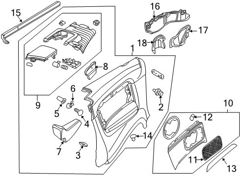 2009 Audi A4 Interior Trim - Quarter Panels Diagram 2