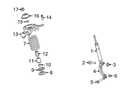 2011 Audi A4 Struts & Components Diagram