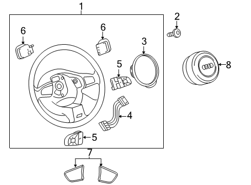 2012 Audi Q7 Steering Wheel & Trim Diagram 3