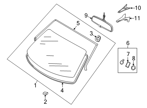 2011 Audi TT Quattro Glass - Windshield Diagram 2