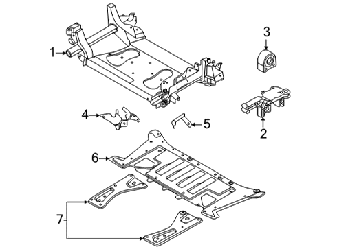 2023 Audi e-tron GT SUB FRAME Diagram for 9J1-400-048-E