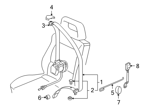 2005 Audi A4 Quattro Seat Belt - Body Diagram 3