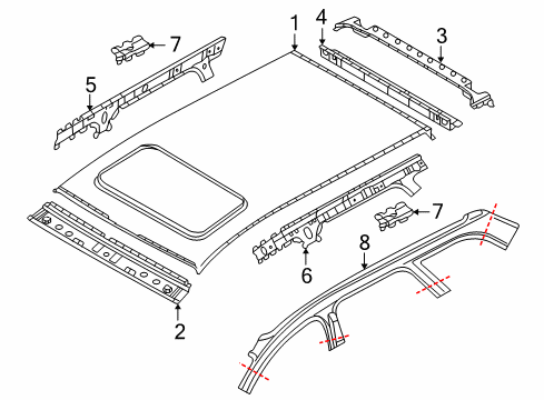 2000 Audi A6 Quattro Roof & Components Diagram 2