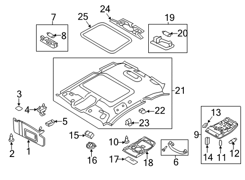 2013 Audi A4 Interior Trim - Roof Diagram