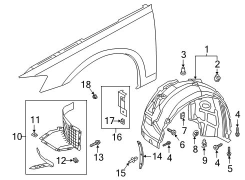 2020 Audi S8 Fender & Components Diagram 2