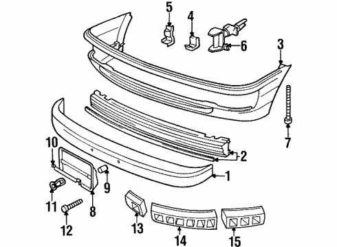 1995 Audi Cabriolet Bumper & Components - Front Diagram