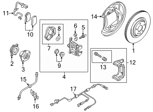 2018 Audi RS5 Brake Lining Diagram for 8W0-698-451-BG