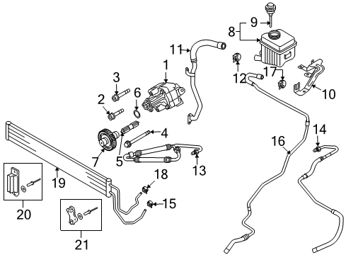 2010 Audi Q7 Power Steering Return Hose Diagram for 7L8-422-891-B