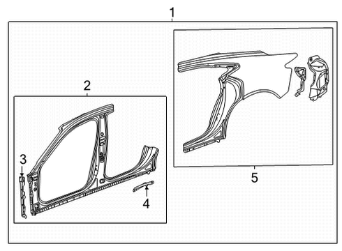 2023 Audi e-tron GT Rail Diagram for 9J1-809-573-Y