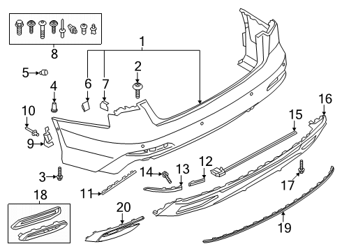 2021 Audi A6 Quattro Bumper & Components - Rear Diagram 2