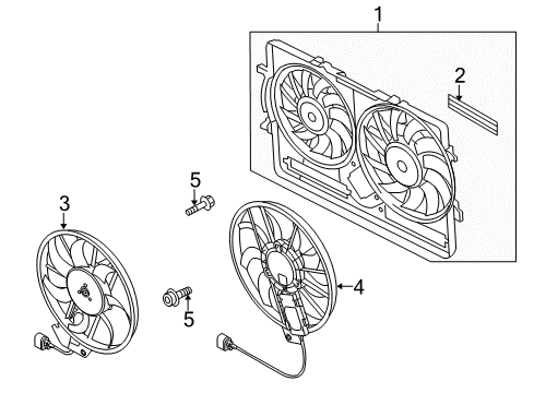 2008 Audi S5 Fan & Motor Diagram for 8K0-959-455-B