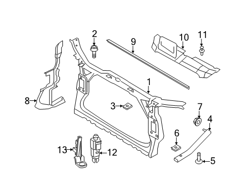 2017 Audi S5 Radiator Support Diagram for 8F0-805-594
