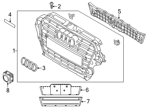 2015 Audi SQ5 Grille & Components Diagram 2