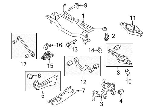 2007 Audi A3 Rear Suspension Components Diagram 3