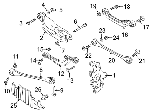 2018 Audi A4 Rear Suspension Components Diagram 3