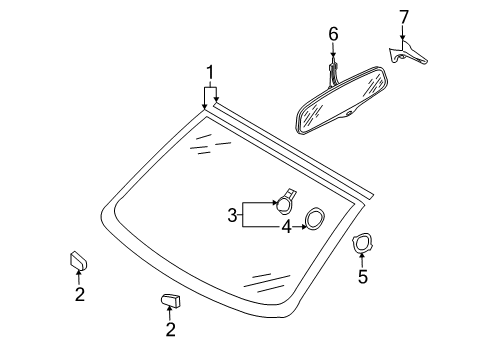 2008 Audi Q7 Mirror Inside Diagram for 4F0-857-511-H-K38