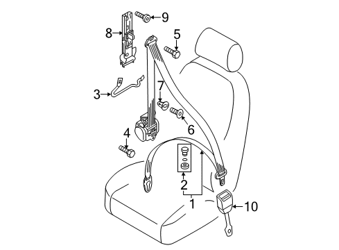 2013 Audi A6 Quattro Front Seat Belts Diagram