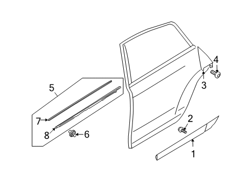 2008 Audi S6 Belt Weatherstrip Diagram for 4F0-853-768-B-2ZZ