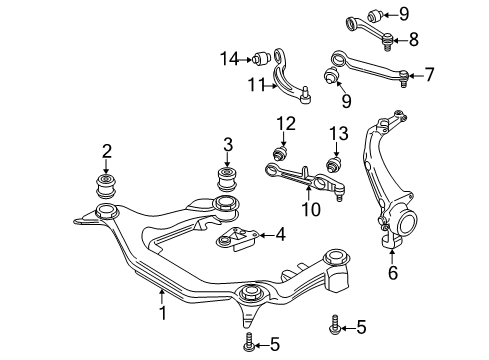 2000 Audi A6 Front Suspension Components Diagram