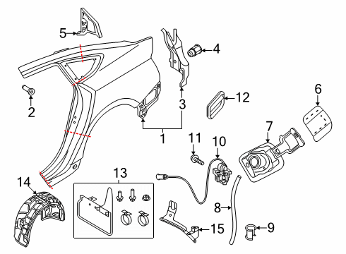 2023 Audi A5 Sportback Exterior Trim - Quarter Panel Diagram