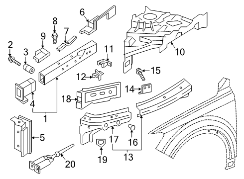 2025 Audi Q7 Structural Components & Rails