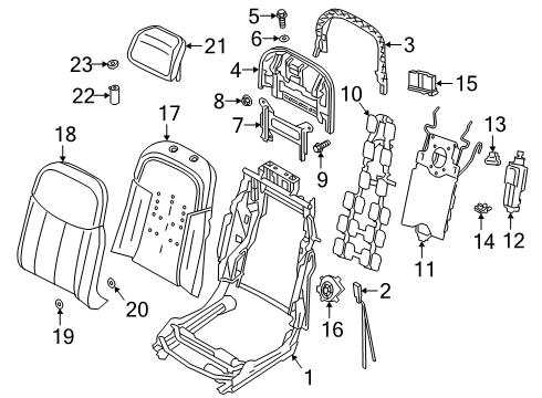 2024 Audi A8 Quattro Rear Seat Components Diagram 2