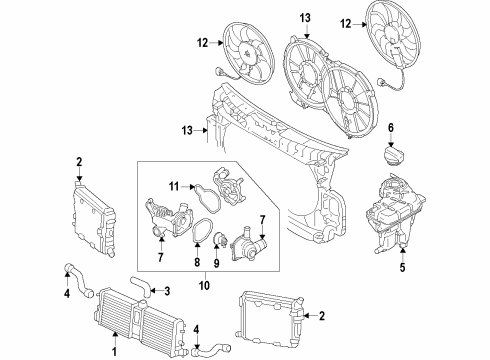 2014 Audi R8 Radiator & Components Diagram 3