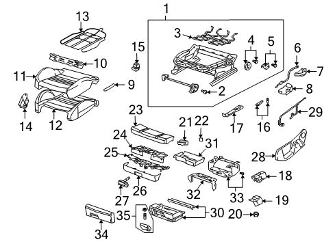 2003 Audi A4 Front Seat Components Diagram 6