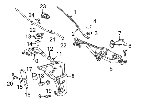 2013 Audi Q5 Wiper & Washer Components Diagram 2