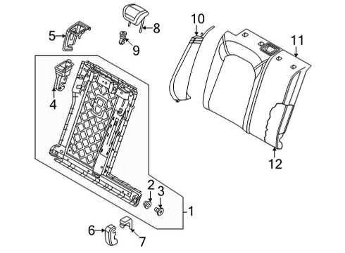2025 Audi S3 Rear Seat Components Diagram 2