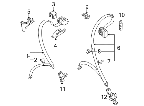 2010 Audi A6 Quattro Rear Seat Belts
