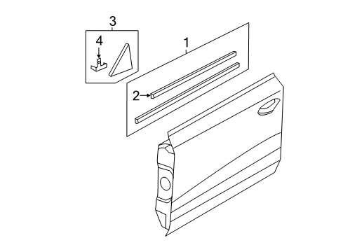 2016 Audi RS7 Exterior Trim - Front Door Diagram