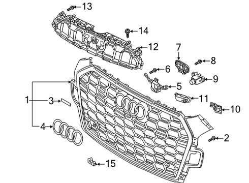 2025 Audi A5 Sportback Grille & Components Diagram