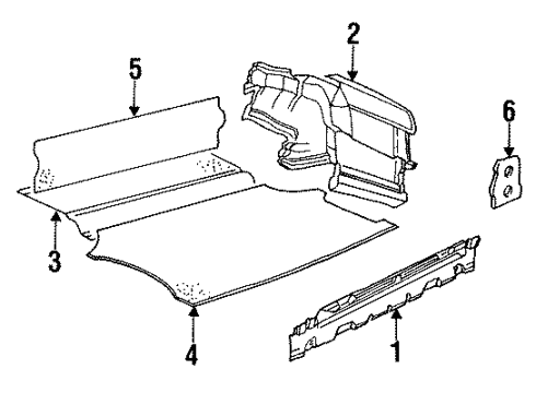 1986 Audi 5000 Quattro Floor Cover Diagram for 443-863-464-2AV
