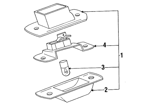 1987 Audi 5000 Quattro License Lamps Diagram