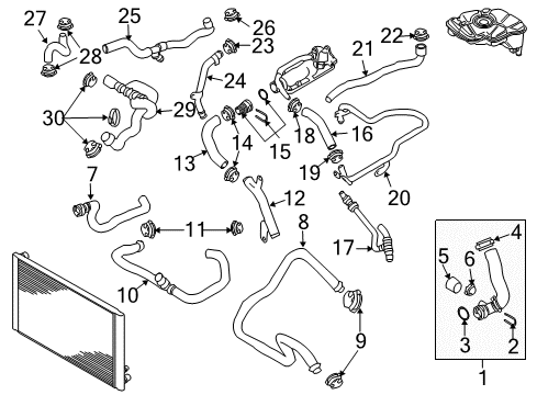 2006 Audi A8 Quattro Reservoir Hose Diagram for 4E0-121-109-M